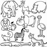 Animals Coloring Printable Wild Colouring Pages Animales Animal Print Para Colorear Kids Color Salvajes Sheets Zoo Children Dibujos Book Selva sketch template