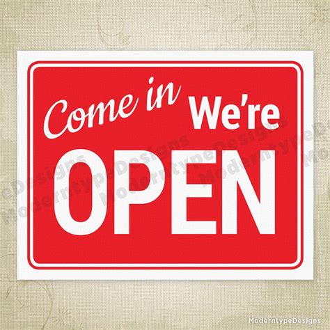 open printable sign