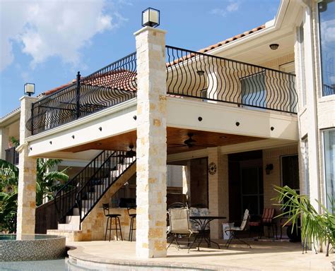 balcony  stairs kitchen texas custom patios