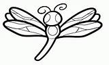 Dragonfly Coloring Pages Cute Dragonflies Simple Dragon Fly Clipart Printable Drawing Animals Kids Cartoon Cliparts Color Print Animal Fish Library sketch template
