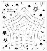 Maze Star Printable Kids Game Pages Fun Coloring Mazes Route Puzzles Activity Stars Christmas Find Summer Childrens Puzzle Preschool Preschoolers sketch template