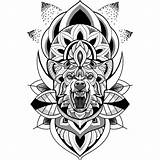 Wolf Mandala Tattoo Post sketch template