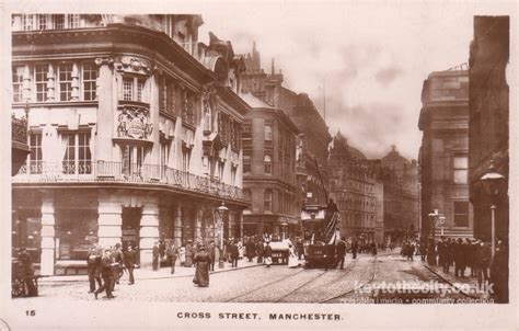cross street manchester  postcards key   city
