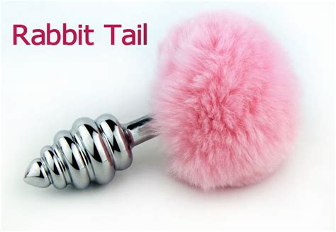 New Pink Color Love Faux Fox Tail Rabbit Tail Butt Plug Anal Plug Sexy