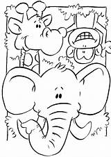 Mewarnai Rumble Peuters Hewan Dieren Giungla Dierentuin Paud Tk Animali Lucu Omnilabo Selva Malen Binatang Kanak Printfriendly Elefantes Downloaden Macam sketch template