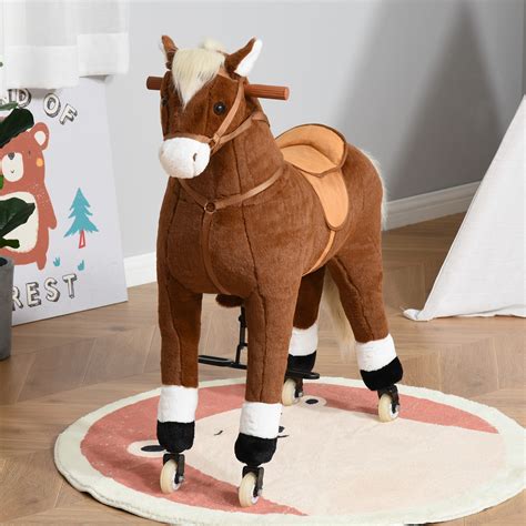 qaba rocking horse toy ride  walking horse  wheels