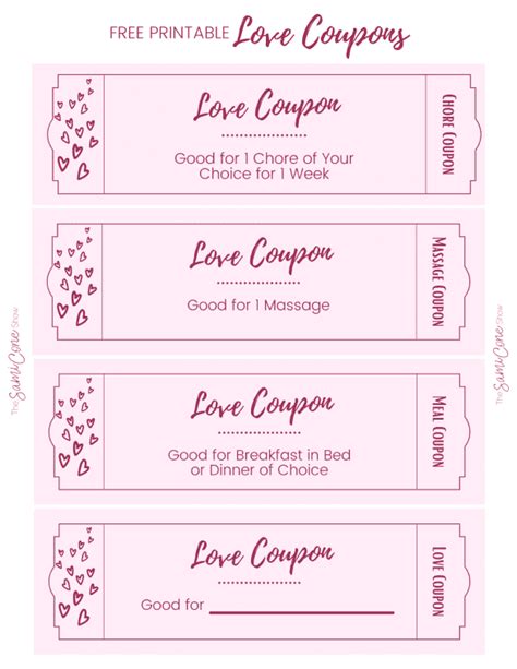 printable valentines day coupons  love coupons  print