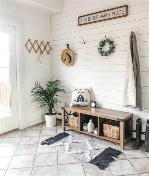 entryway mudroom ideas  stained wood bench soul lane