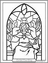 Stained Reign Saintanneshelper Colouring Sheet Christian Print Religiöse sketch template