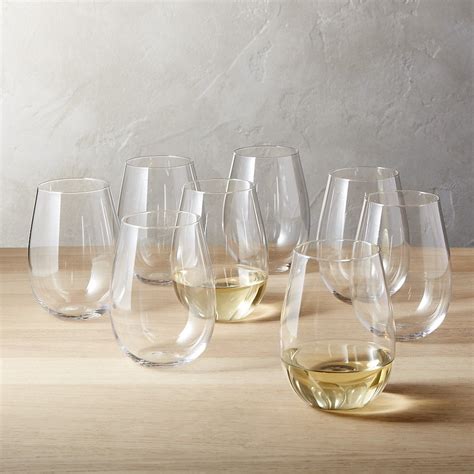 set of 8 true stemless wine glasses reviews cb2 unique wine