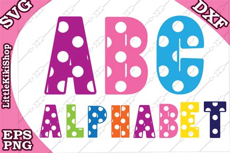 polka dot font svg polka dot alphabet polka dot letters svg