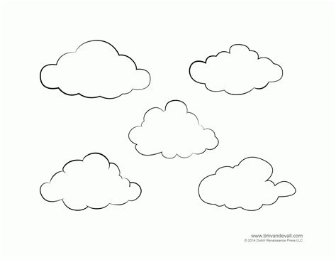 cloud coloring clouds printable color clipart sheet pages nubes