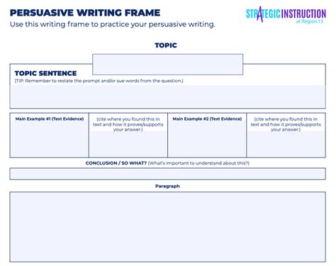 writing frames    practice writing   subject areas