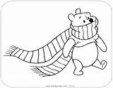 Pooh Coloring Winnie Winter Pages Fall Disneyclips Scarf Bundled sketch template
