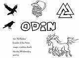 Norse Pages Pagan Sheets Deity Odin Designlooter sketch template