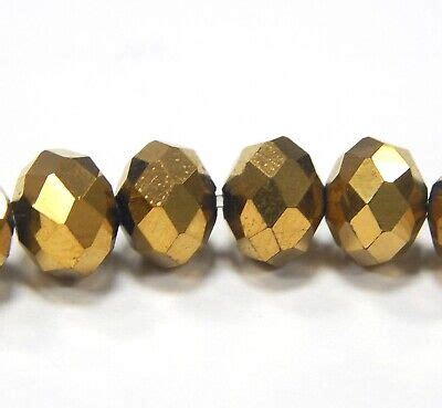 fire polished mm gold braun tschechische kristall glasperlen