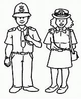 Profesiones Mewarnai Policias Policeman Polisi Policías Laminas Pareja Popular sketch template