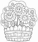 Coloring Pages Summer Flower Garden Flowers Cute Preschool Color Colouring Sheet Clipart Printable Print Kids Online Fun Beautiful Fences Getcolorings sketch template