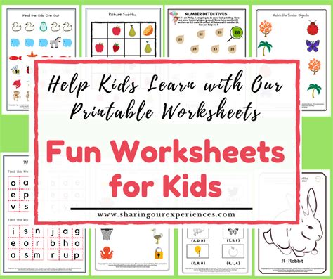 fun worksheet activities  kids worksheets  kindergarten