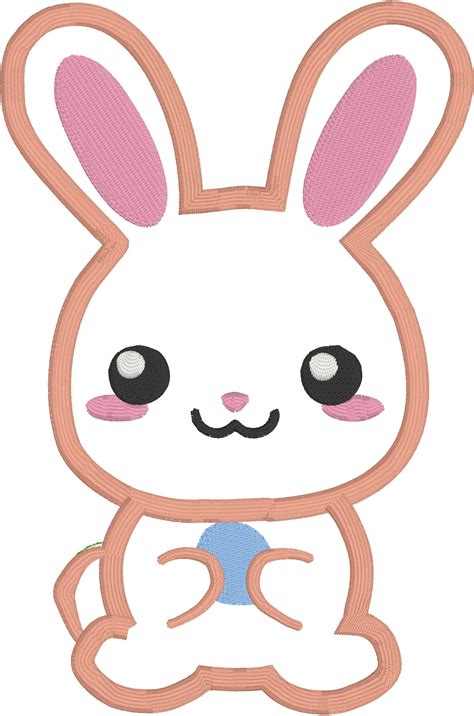 kawaii bunny applique design   cute rabbit applique designs