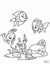 Coral Coloring Fish Reef Pages Drawing Easy Tegninger Af Tegning Fisk Print Til Printable sketch template