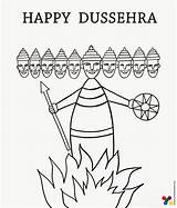 Durga Dussehra Pages Coloring Drawing Easy Festivals Colouring Puja Ravana Face Crown Printable Getdrawings Children Color Printables Print Some Pooja sketch template