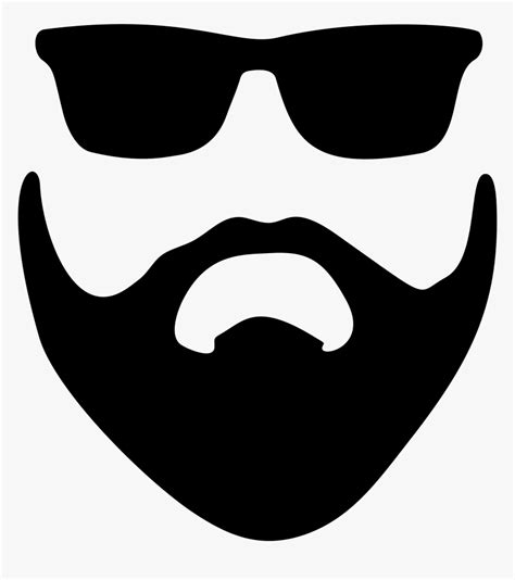 face with beard and glasses png image sunglasses and beard silhouette