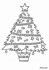 Christmas Tree Coloring Kids Pages Santa Claus Pitara sketch template