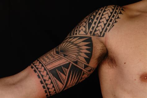 maori polynesian tattoo samoan polynesian  sleeve tattoo