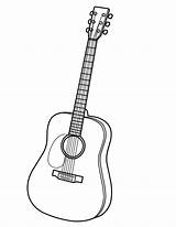 Guitar Coloring Pages Acoustic Electric Printable Drawing Musical Outline Color Instruments Bass Guitars Big Getdrawings Template Getcolorings Printables Line Fender sketch template