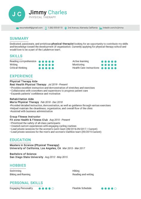 physical therapy resume sample   resumekraft