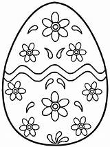 Easter Egg Pages Pattern Coloring Simple Ukrainian Pysanky sketch template