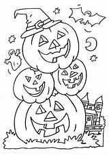 Halloween Coloring Pages Printable Kids Printables Color Print Adults Children Colouring Colour Kid Number sketch template