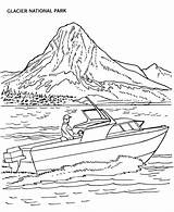 Coloring Boat Pages Boats Park Parks National Kids Glacier Printable Lake Motor Sheets Mountain Print Power Color Speed Colouring Book sketch template