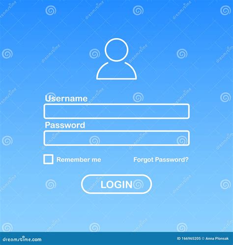 user login interface username  password  login vector