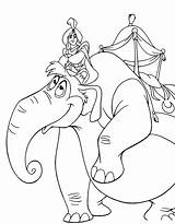 Aladdin Principe Sopra Fiero Elefante sketch template