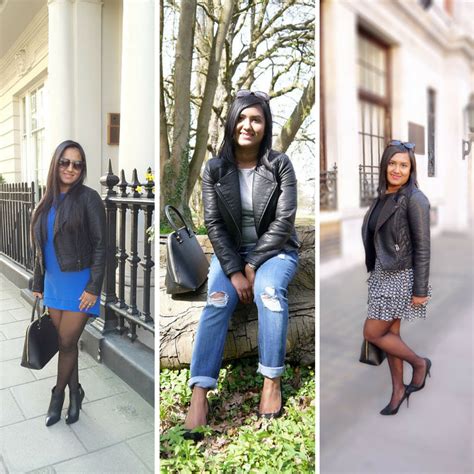 ways  wear leather jacket classy monday linkup elegantly