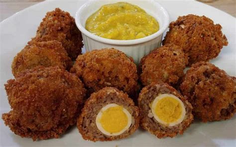 Scotch Eggs With Rustlin Robs Spicy Pickled Quail Eggs • Rustlin Rob
