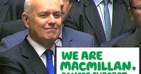 iain duncan smith exposed after using anti cuts cancer charity macmillan to defend slashing esa