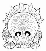 Muertos Dia Los Pages Coloring Skeleton Skull Getcolorings sketch template