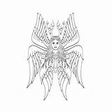 Seraphim Tattoo Seraph Winged Fiery Antlers sketch template