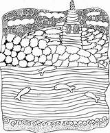 Sea Coloring Land Pages Colouring Underwater Realistic sketch template