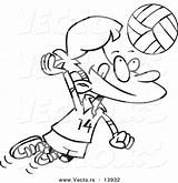 Volleyball Hitting Coloring sketch template