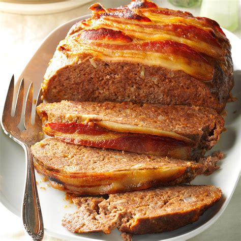 bacon topped meat loaf recipe taste  home