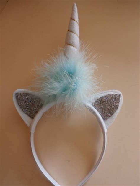 unicorn headband silver ears felt