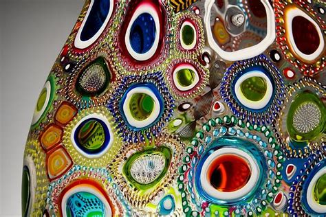Mixed Murrini Foglio David Patchen Art Glass Vessel Artful Home