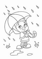 Coloring Umbrella Girl Little Raindrop Raindrops Avoiding Pages Size Color Clipart Kids Clip Colorear Para Popular Worksheet Print Library Coloringhome sketch template