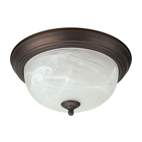 Oil Rubbed Bronze Flush Mount Ceiling Light Fixture Globe 13 Alabaster