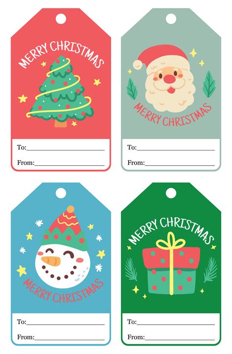 merry christmas printable tags     printablee