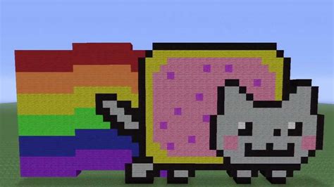 Minecraft Pixel Art Nyan Cat Tutorial Youtube